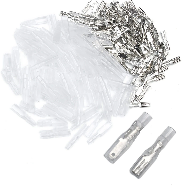 

200PCS Male/Female Spade Crimp Terminals Electrical Insulating Sleeve Wire Wrap Connector