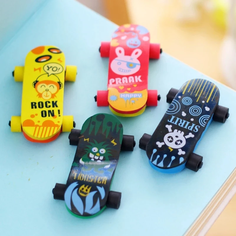 

Jeffan 4pcs/set Novelty Scooter Mini Eraser Rubber Cartoon Creative Kawaii Stationery School Supplies Papelaria Gift for Kids