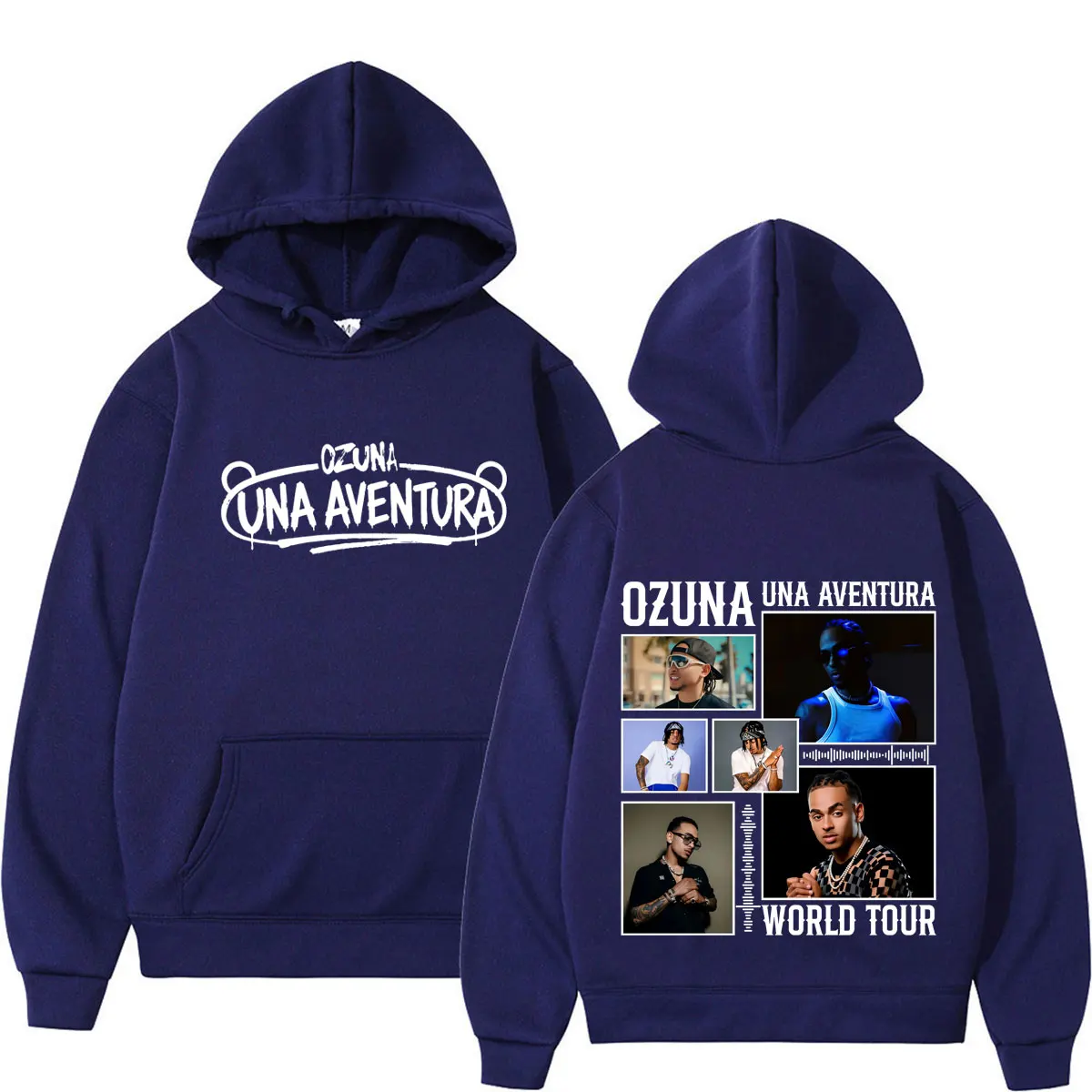 Фото Худи с принтом Ozuna Una Aventura World Album Tour 2026, модный пуловер для мужчин и женщин, свободный повседневный свитшот с длинными рукавами в стиле хип-хоп №2