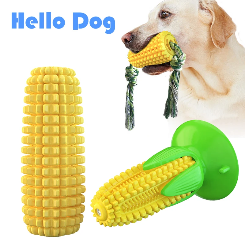 

Dog Toothbrush Chew Toy Corn Shape Molar Rod Sound Toothbrush Dog Toys Natural Rubber Dental Care Cleaning Toys Dog Accessories