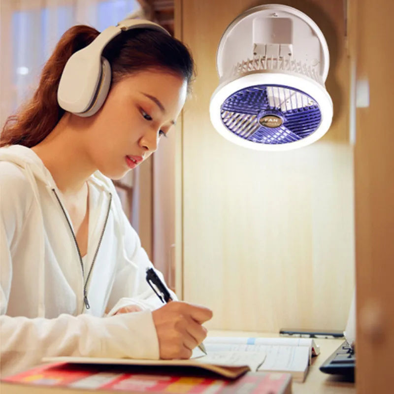 Складной Настольный Вентилятор С Зарядкой Через USB Настенный Потолочный 4