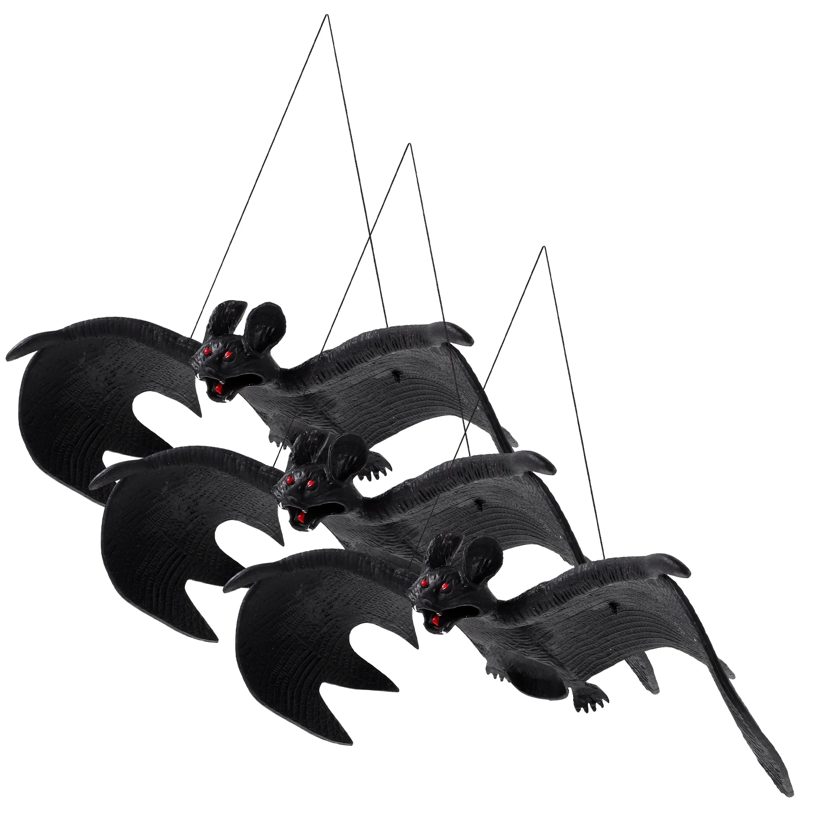 

3pcs Halloween Bat Pendant Tree Hanging Scary Vivid Bat Decoration Large Bat Hanging Decor