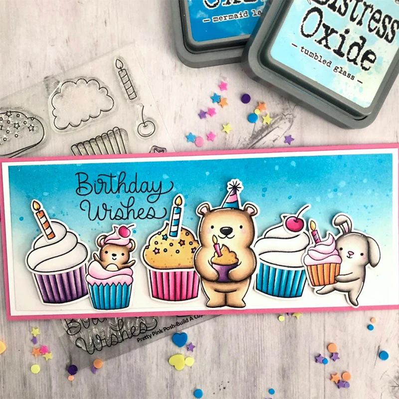 Новинка 2022 яркие прозрачные штампы с рисунком торта и металлические для