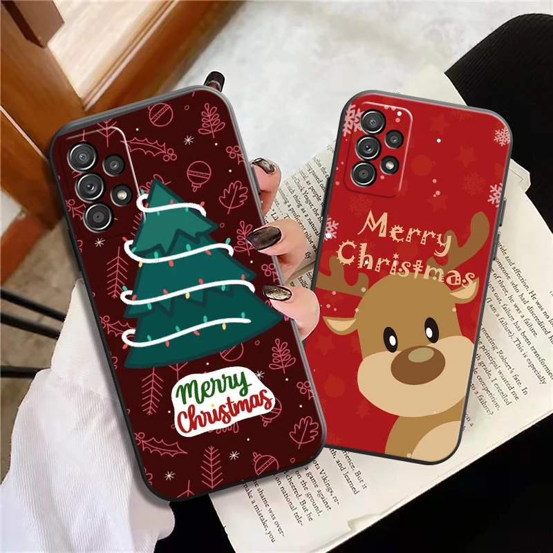 

Christmas Cute Deer Phone Cases For Samsung Galaxy A31 A72 A52 A71 A51 5G A42 5G A20 A21 A22 4G A22 5G A20 A32 5G A11 Carcasa