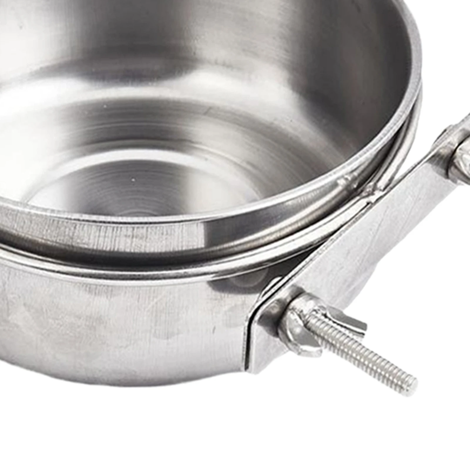 Миска для воды из нержавеющей стали птиц с держателем-зажимом 10x4 5 см