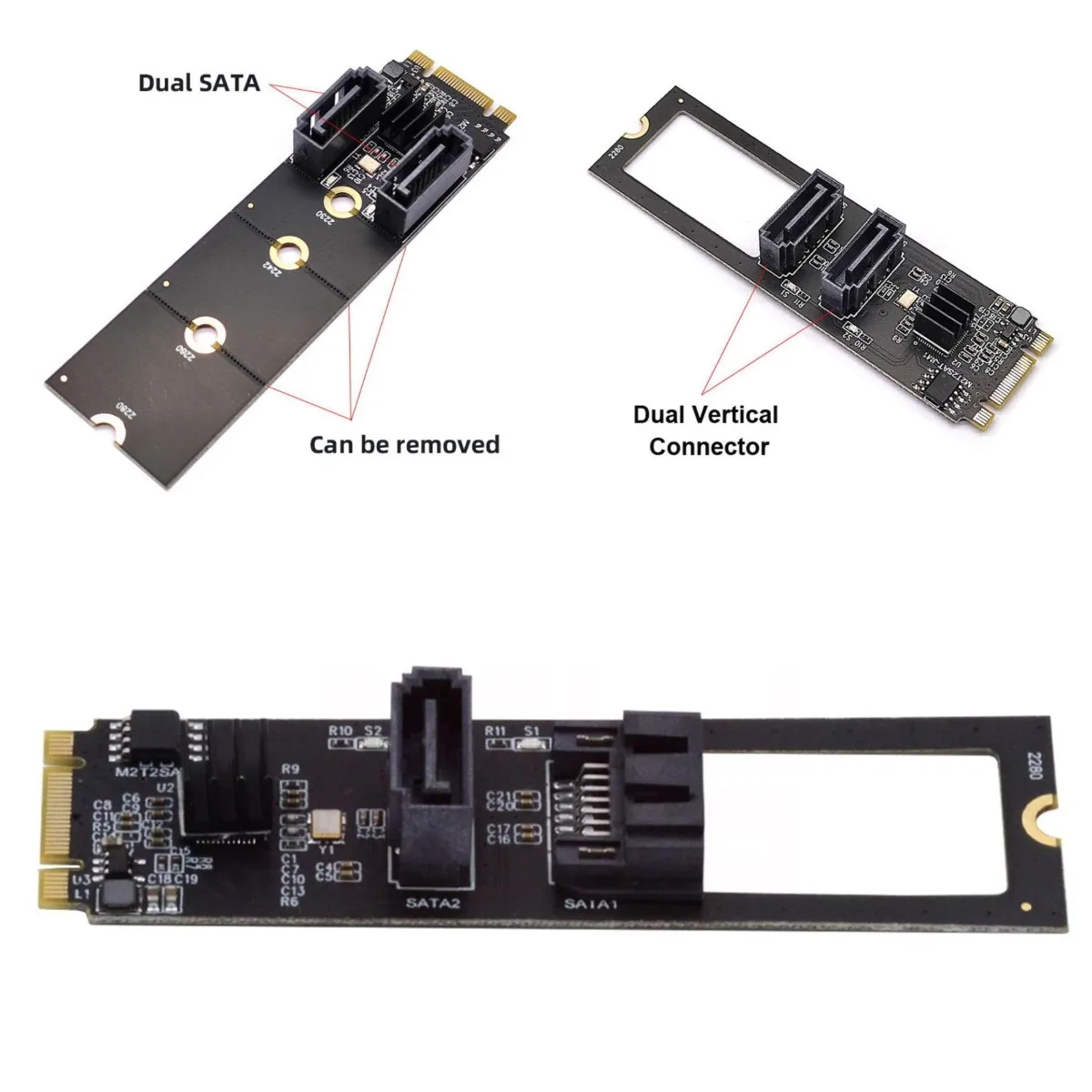 

ChenYang M.2 NGFF Key B+M to SATA 3.0 6Gbps Adapter Converter Hard Drive Extension Card JMB582