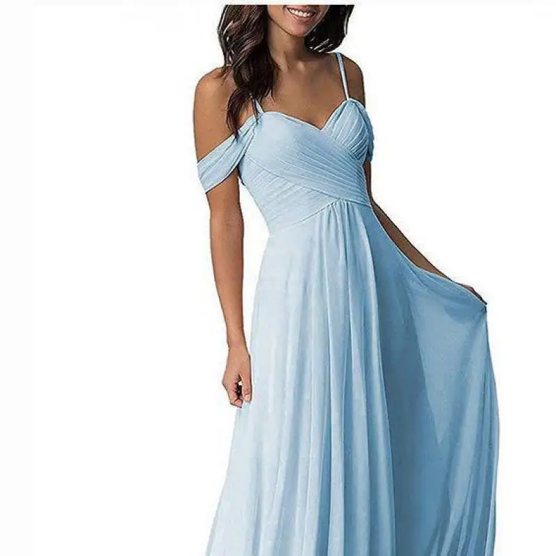 

Длинное вечернее платье на бретелях-спагетти, Простое Элегантное модное платье для свадебной вечеринки, ТРАПЕЦИЕВИДНОЕ, изготовленное на заказ