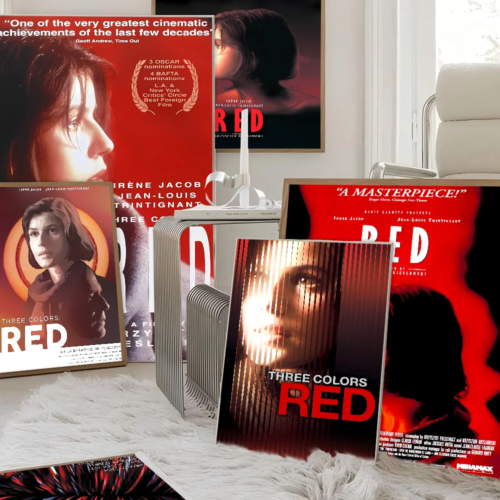 Three Colors Red 1994 Japanese Movie Whitepaper Poster Retro Kraft Paper Sticker DIY Room Bar Cafe Vintage Decorative Painting