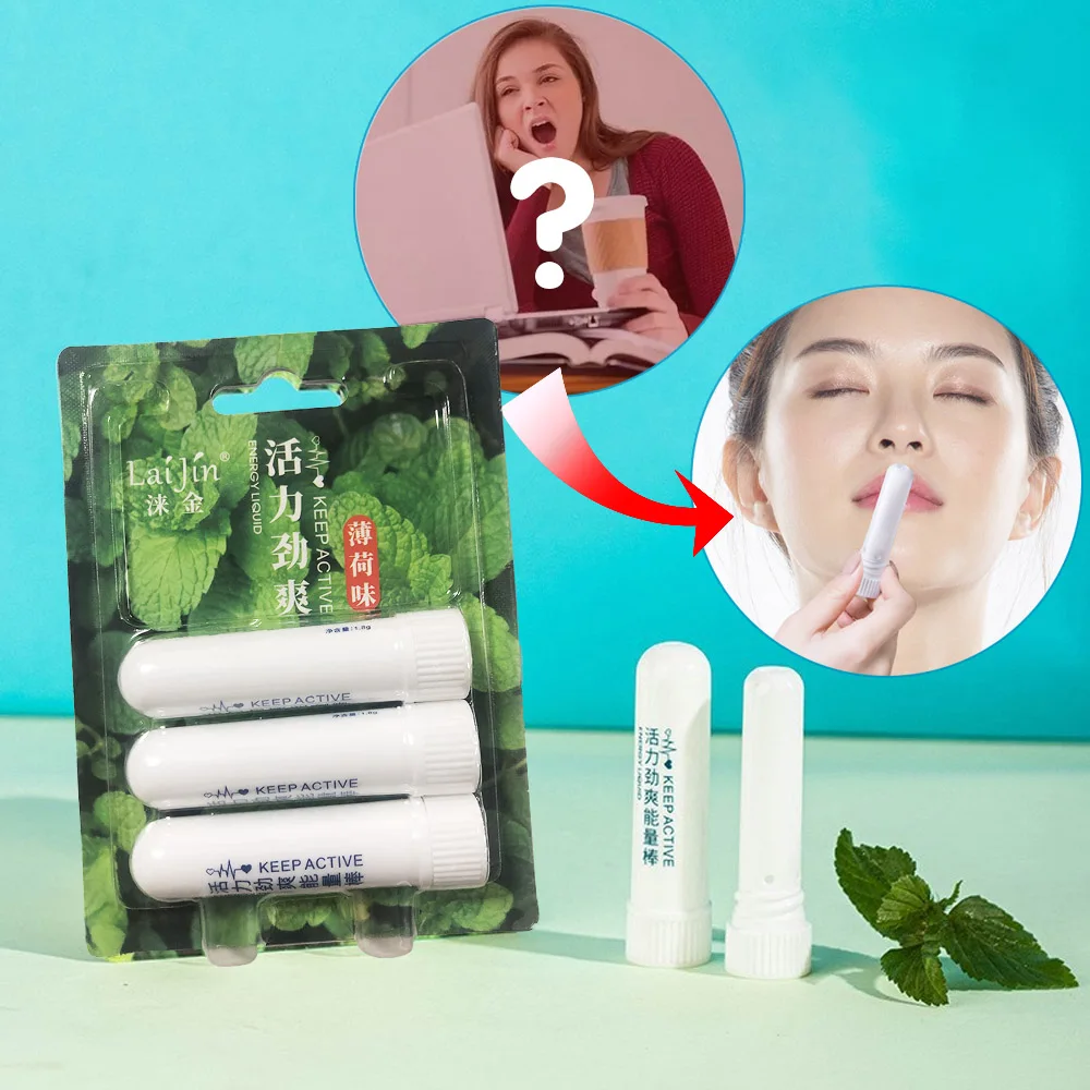 

Nasal Inhaler Mint Nasal Essential Oil Menthol Inhaler Relieve Rhinitis Fatigue Refreshing Artifact Thailand Aromatherapy Spray