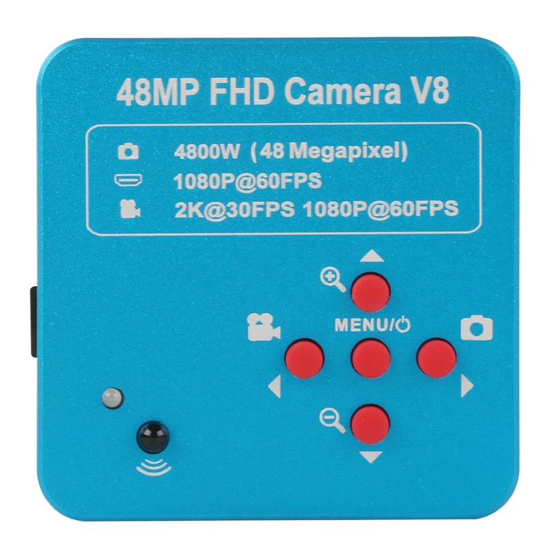 1080P 60FPS 2K 48MP HDMI USB индустриальная электронная цифровая видеомикроскопическая камера TF Recorder + 180X 300X 100X C mount Lens on.