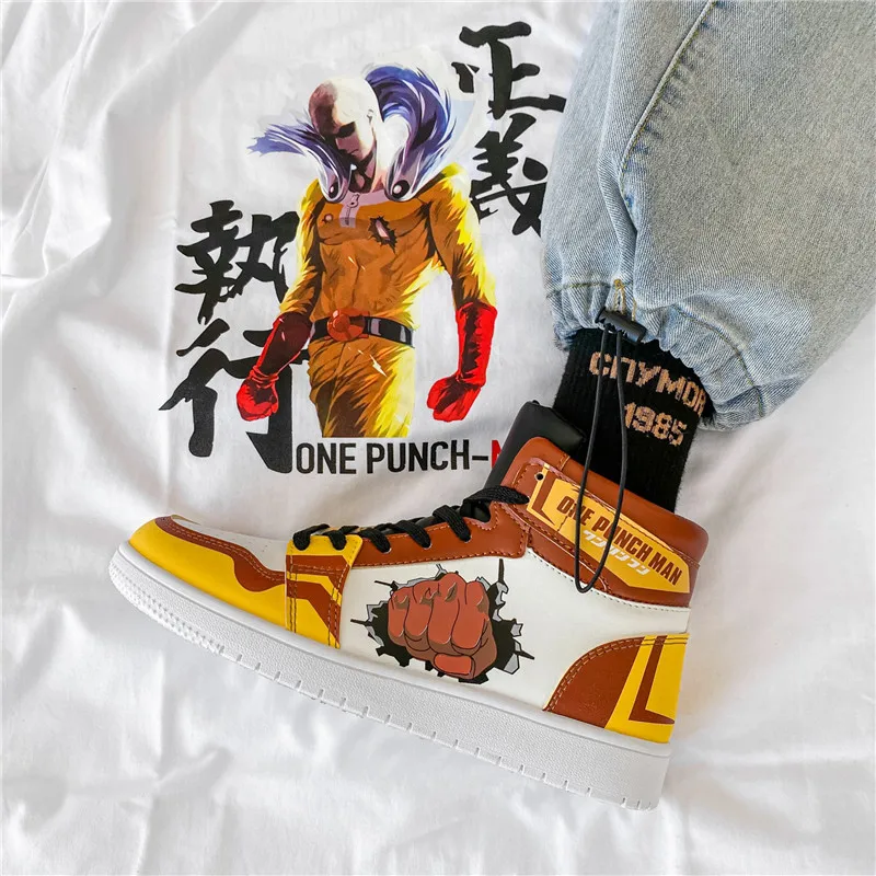 

Fleece Skate Shoes ONE PUNCH-MAN High Top Sports Sneakers Man Outdoor Comfortable Running Trend Male Jogging Shoes Breathable