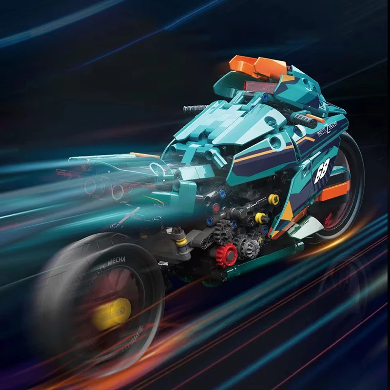 Техническая кибер-игра 2077 мотоцикл MOC строительный блок моторный автомобиль