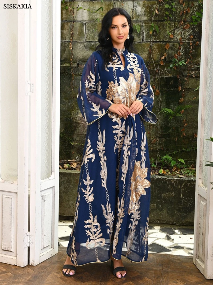 Sequin Embroidered Abaya Dress 4