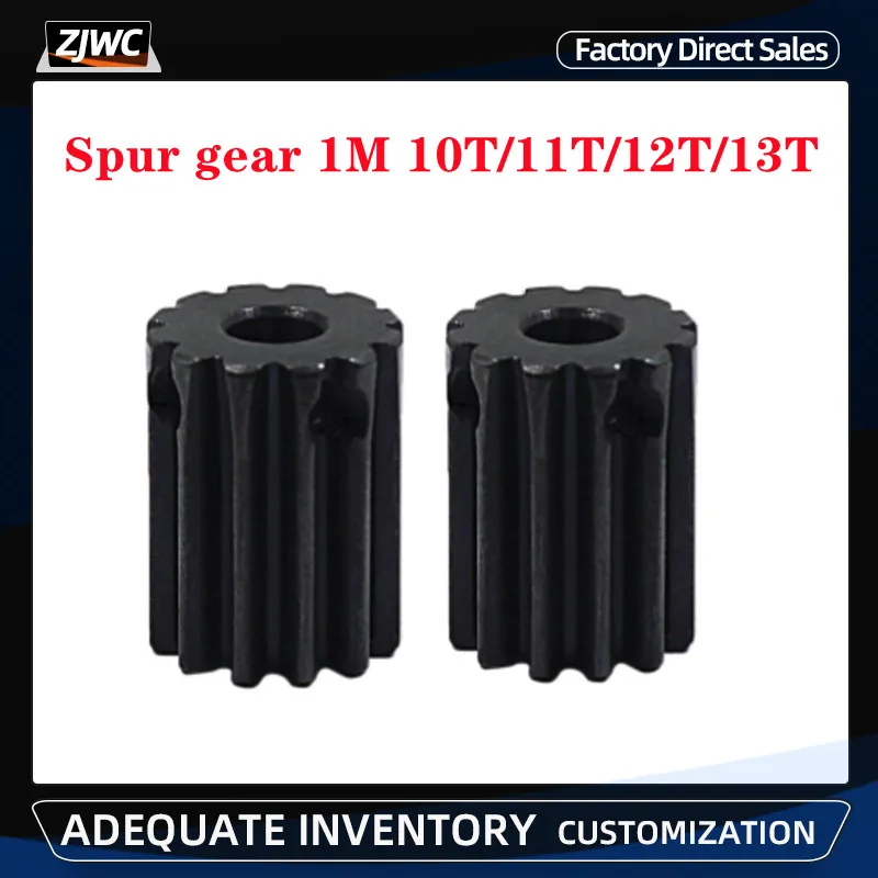 Mod 1 Pinion Gears 1M 10T 11T 12T 13T Bore 4 5 6 6.35 7 8mm 45# Steel Spur Gear Transmission Accessories Motor Parts