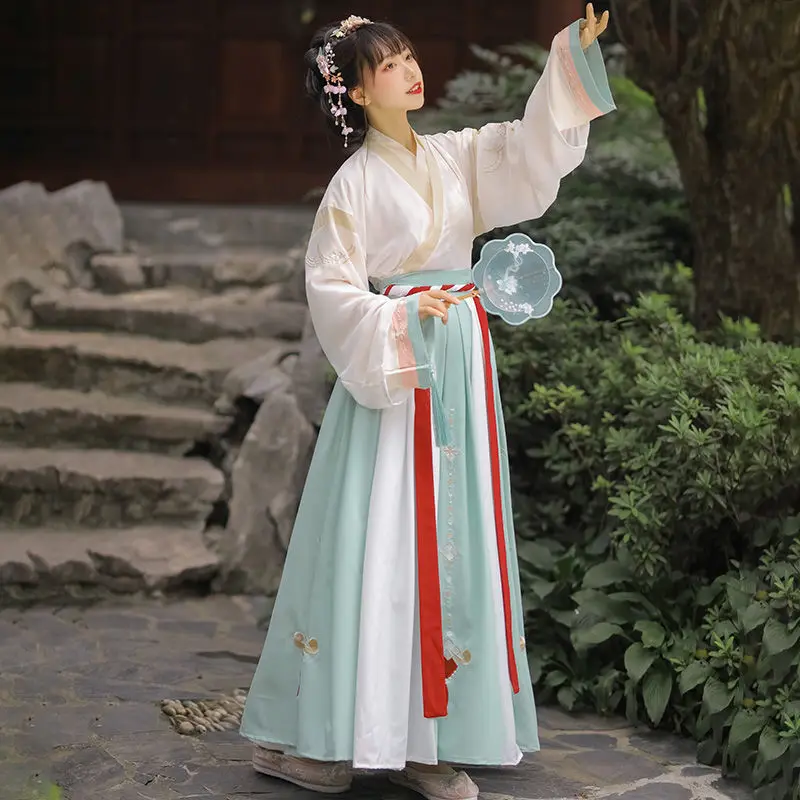 Original Hanfu Jin Made Cross Necked Ru Skirt Embroidered Three Piece Set of 6m Long Skirt Super Fairy Elegant Temperament Dress
Original Hanfu Jin Made Cross Necked Ru Skirt Embroidered Three Piece Set of 6m Long Skirt Super Fairy Elegant Temperament Dress
