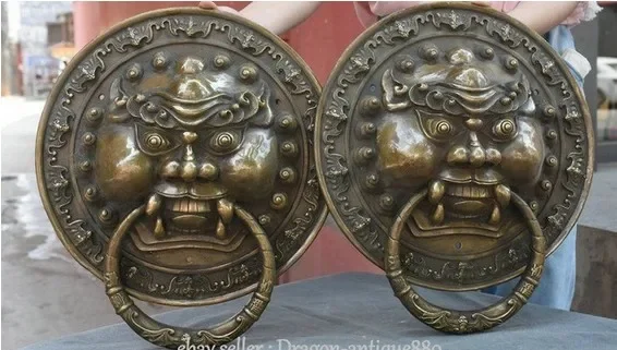 16 &quotкитайская бронзовая народная защита для собак Foo Fu молоток левой летучей