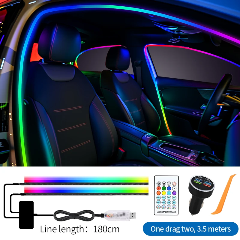 Освещение дверной рамы автомобиля, светодиодные окружающие освещение окна автомобиля, модифицированный поток света, иллюзия цвета, беспроводная невидимая проводка, бесплатная автомобильная атмосфера минти бук иллюзия лжи