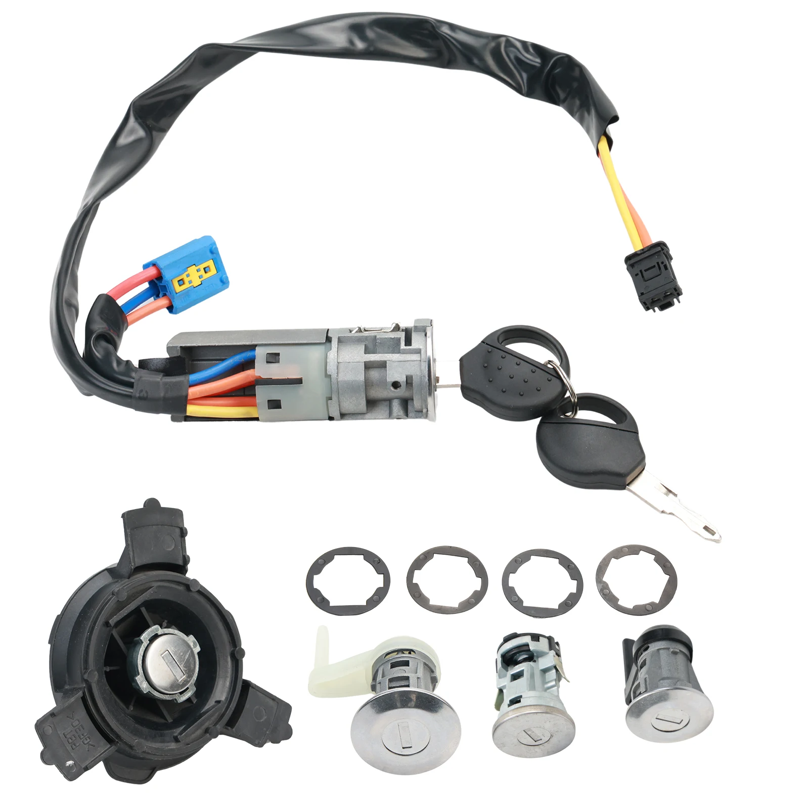 

Набор из 3 замков + насадок + топливная крышка + 2 ключа, совместимых с Peugeot 206 (от 1998 года)