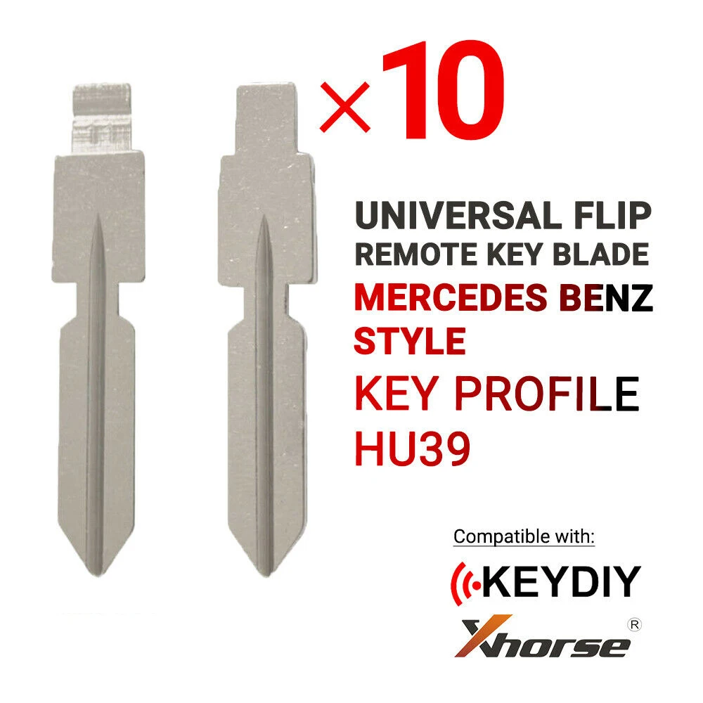 

10x Flip Remote Key Blades Xhorse and Keydiy For Mercedes Benz Type HU39
