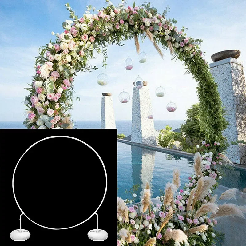 

Circle Balloon Arch Stand Round Wreath Balloon Holder Ring Ballon Stand Wedding Birthday Party Decor Baby Shower Background