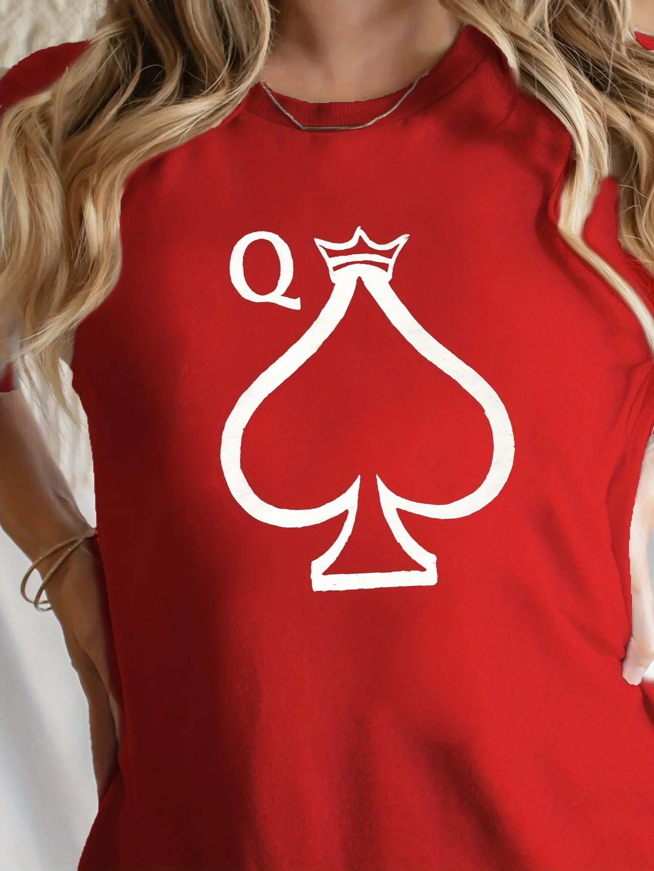 женская футболка Queen of Spades с иллюстрацией и принтом комфортная подходит для всех