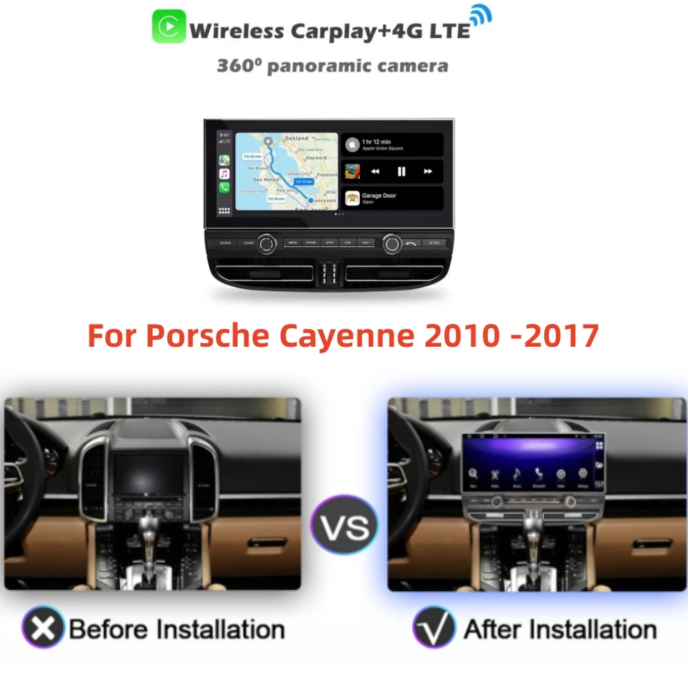 

128G Blu-ray Screen For Porsche Cayenne 2010-2017 Android Car Radio GPS Multimedia Player Audio Navigation Head Unit Carplay 360