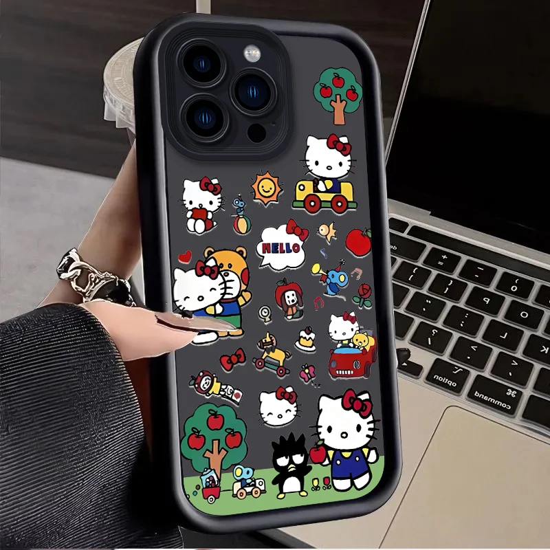 Чехол Hello Kitty для iPhone 16 15 14 13 12 11 Pro Max XS X XR 8 7 6S 6 Plus SE 2020 жидкая мягкая силиконовая