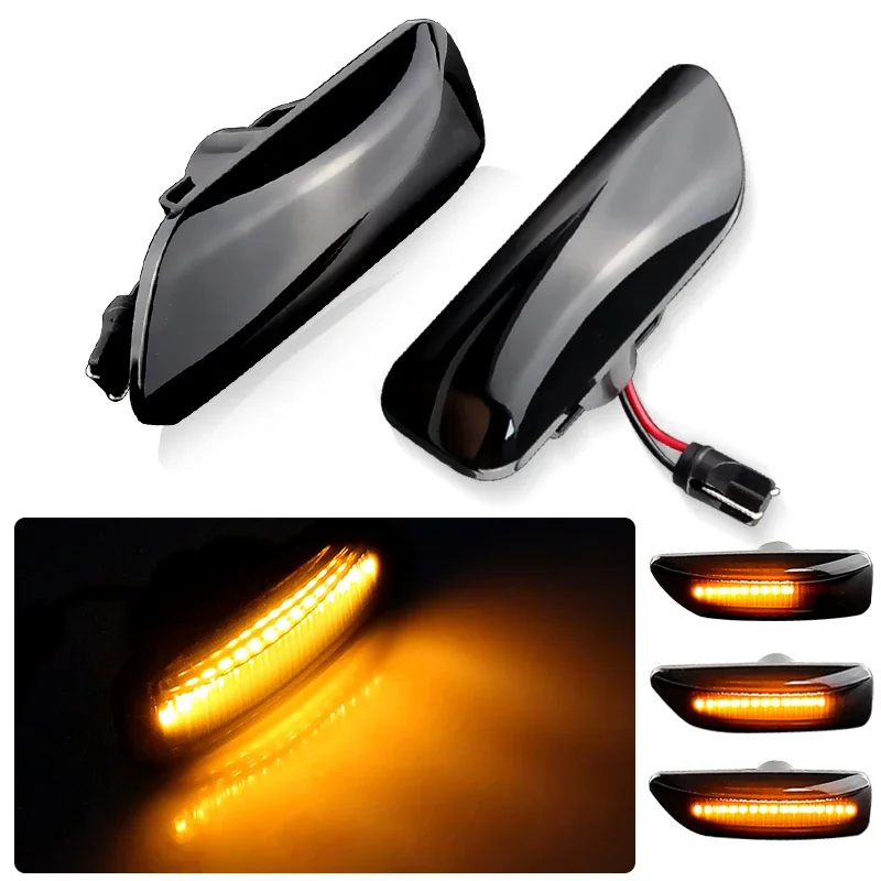 

2 шт. светодиодные боковые габаритные фонари, динамические указатели поворота, повторитель ламп Canbus для Volvo S60 V70 S80 XC70 XC90, автомобильные аксессуары