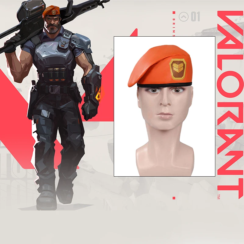 

Game Valorant Cosplay Costume Brimstone Hat Accessories Male Berets Headwear For Men