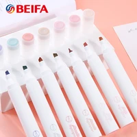 beifa 4pcs mildliner soft highlighter set fiber soft chisel tip for stationery student school supplies