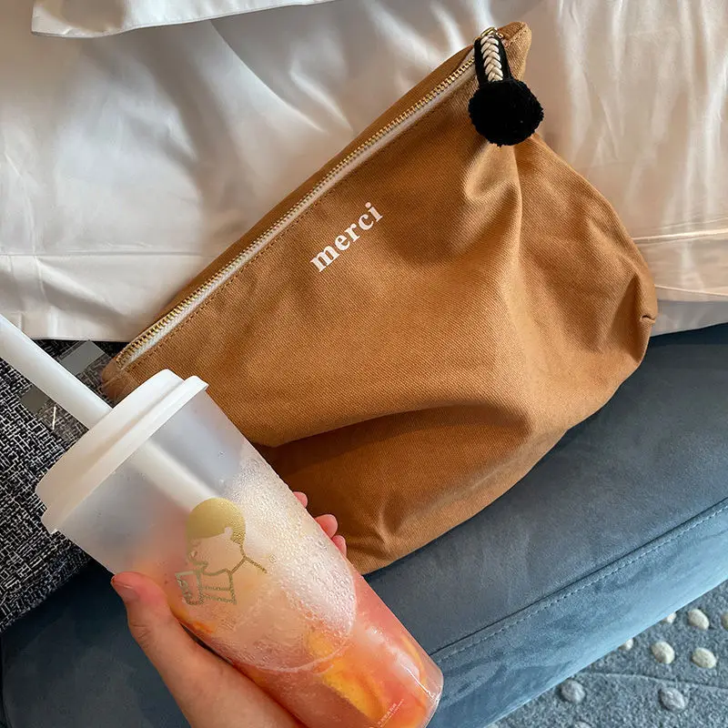 Canvas Cosmetic Bag Women Retro Makeup Storage Necesserie Organizer Travel Toiletry Bags Cute Pencil Case |