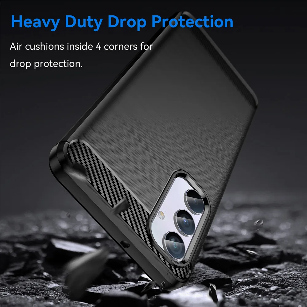 Для Samsung Galaxy F54 5G Роскошный мягкий силиконовый чехол из углеродного волокна для F 54