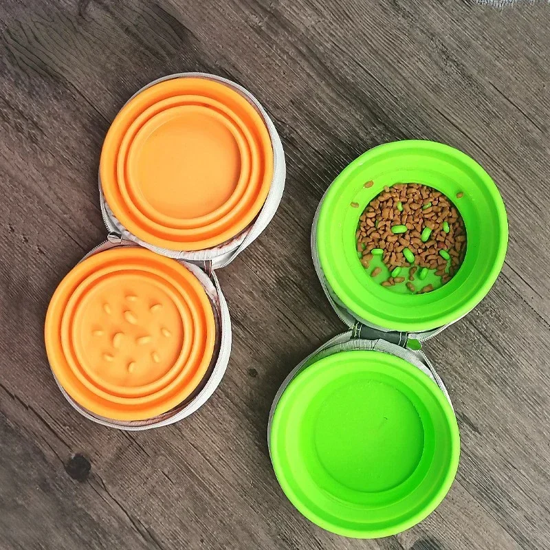 Складная Силиконовая Миска Для Кормления Собак Безопасная Портативная Бутылка
