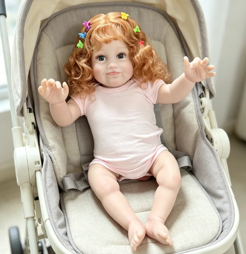 Фото Кукла Reborn Milicent 60 см, девочка-младенец, с мягким тканевым телом, ручной росписью 3D-кожи и вшитыми волосами, высококачественная кукла-пупс, подарок №2