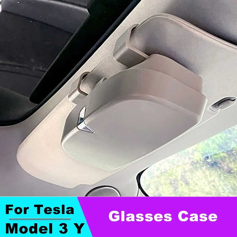 

Для Tesla Model 3, модель Y X S, козырек, зеркальные очки, козырек, коробка для очков, многофункциональная коробка, карточка