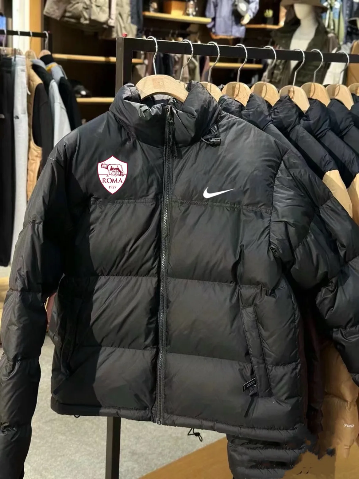 Пуховик NIKE ветрозащитный согреться против морщин Тонкая посадка Зимняя