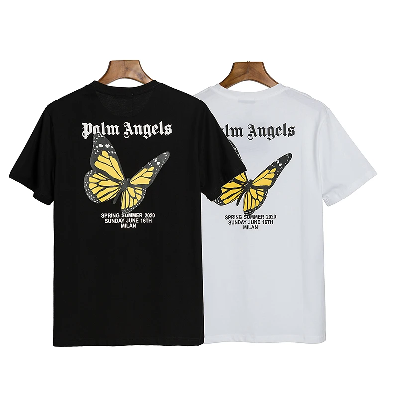 

Palm Angels 22SS Letter Logo PA Chic Loose Casual Round Neck Short Sleeve T-shirt Broken Bear Men Women Lovers Couple Style