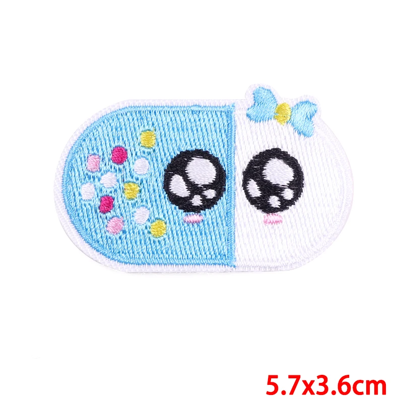 Мультяшные вышитые нашивки с крючком для таблеток одежды наклейки аппликация