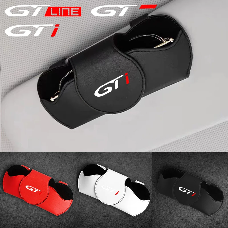 

Автомобильный держатель для солнцезащитных очков для Peugeot GTI GT GTLINE 206 208 307 308 2008, многофункциональный зажим для очков, зажим для купюр, автомоб...
