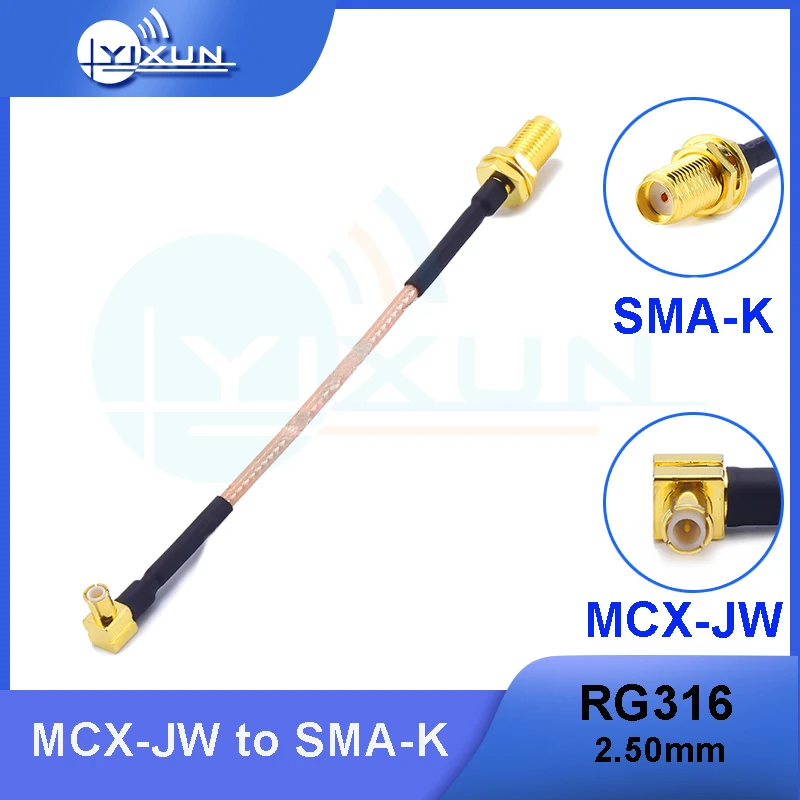 

Гнездовой разъем SMA для разъема MCX Male, прямоугольный Радиочастотный кабель в сборе RG316 10 см/30 см/50 см