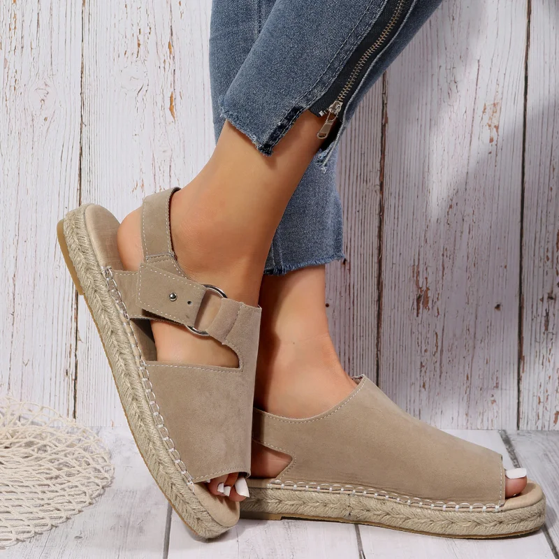 Women's Sandals Summer 2023 New Arrivals Plus Size 43 Open Toe Shoes Ladies Casual Flat Sandals Espadrilles Zapatos Fiesta Mujer