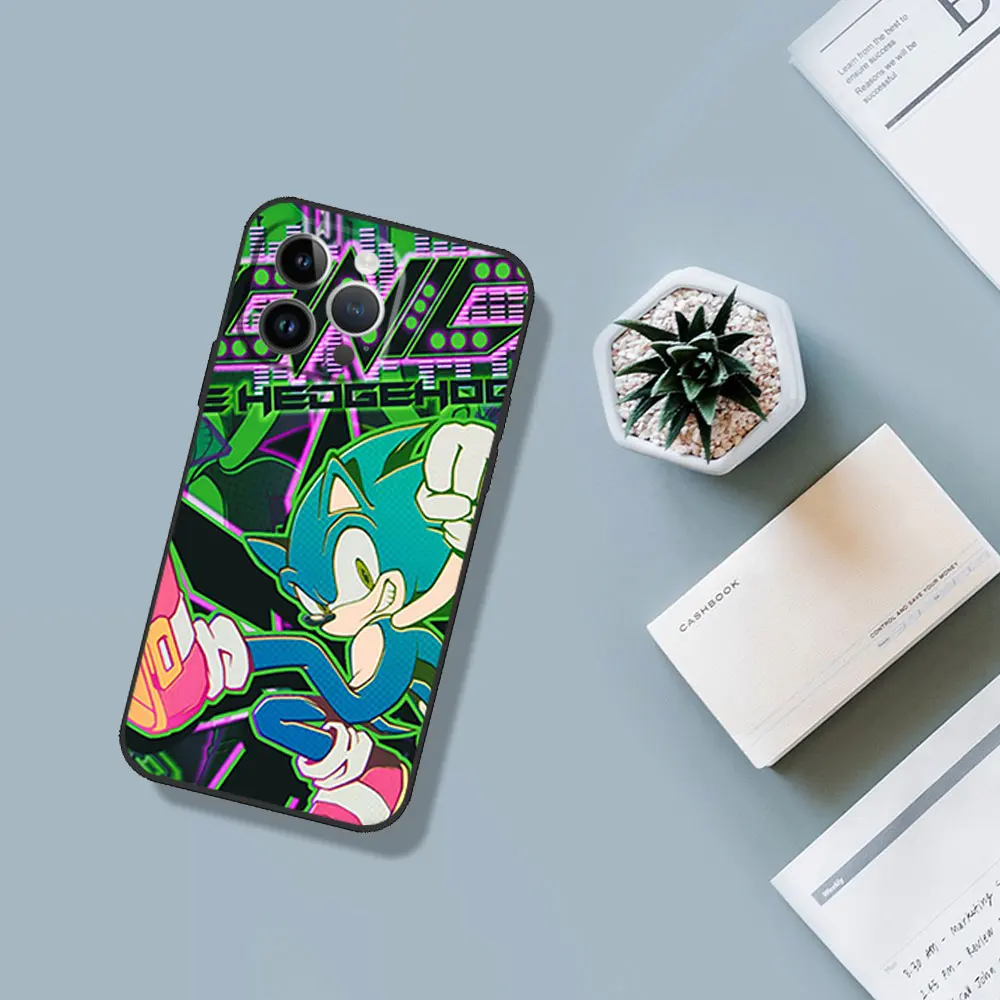 S-Sonics-S Чехол для телефона H-Hedgehog Samsung A03 A04 A05 S A13 A14 A22 A34 A53 4G 5G S22 S23 УЛЬТРА черный