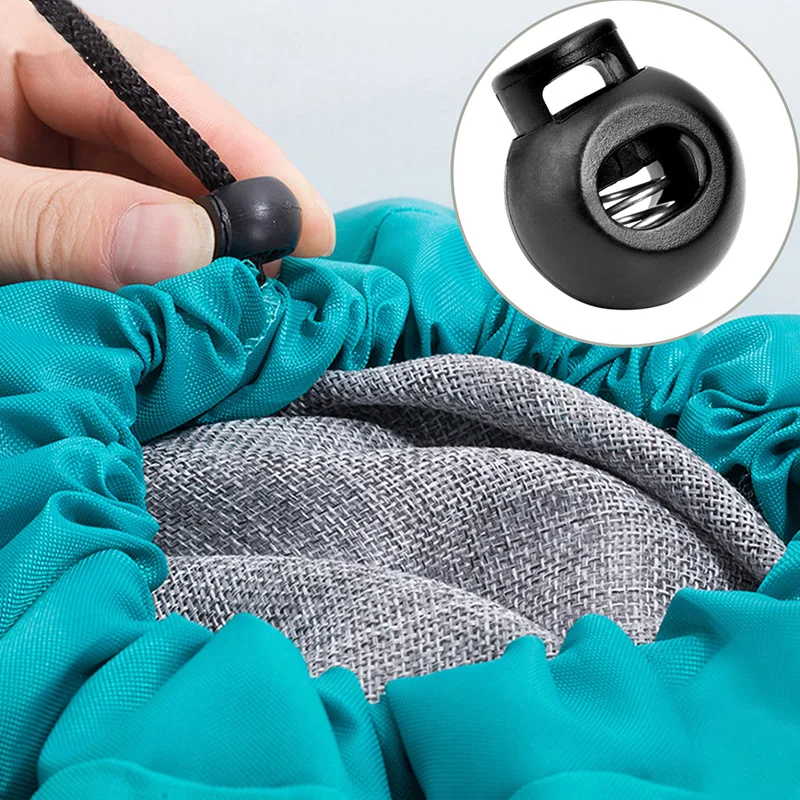 

12Pcs Plastic Cord Locks Rope Stopper Ends Round Ball Shape Spring Clip Buckle Bags Hats Clothes Drawstring Adjust Buttons