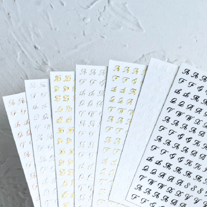 

10pcs Alphabet Letter Stickers for Nail Sheets for Paintings Newspaper Vintage Decals Manicure Sliders Press on Nails Sticker De