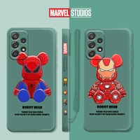 marvel iron man spiderman case for samsung galaxy a73 a72 a51 a32 5g a50 a21s a20 a13 4g m10 m12 liquid silica sac phone cover