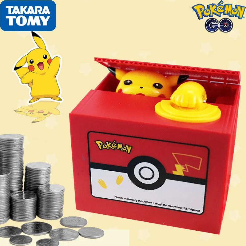 

Покемон аниме Копилка игрушки для детей Пикачу экшн-фигурки музыка крадущие монеты подвижная красная Копилка кукла подарок на день рождени...