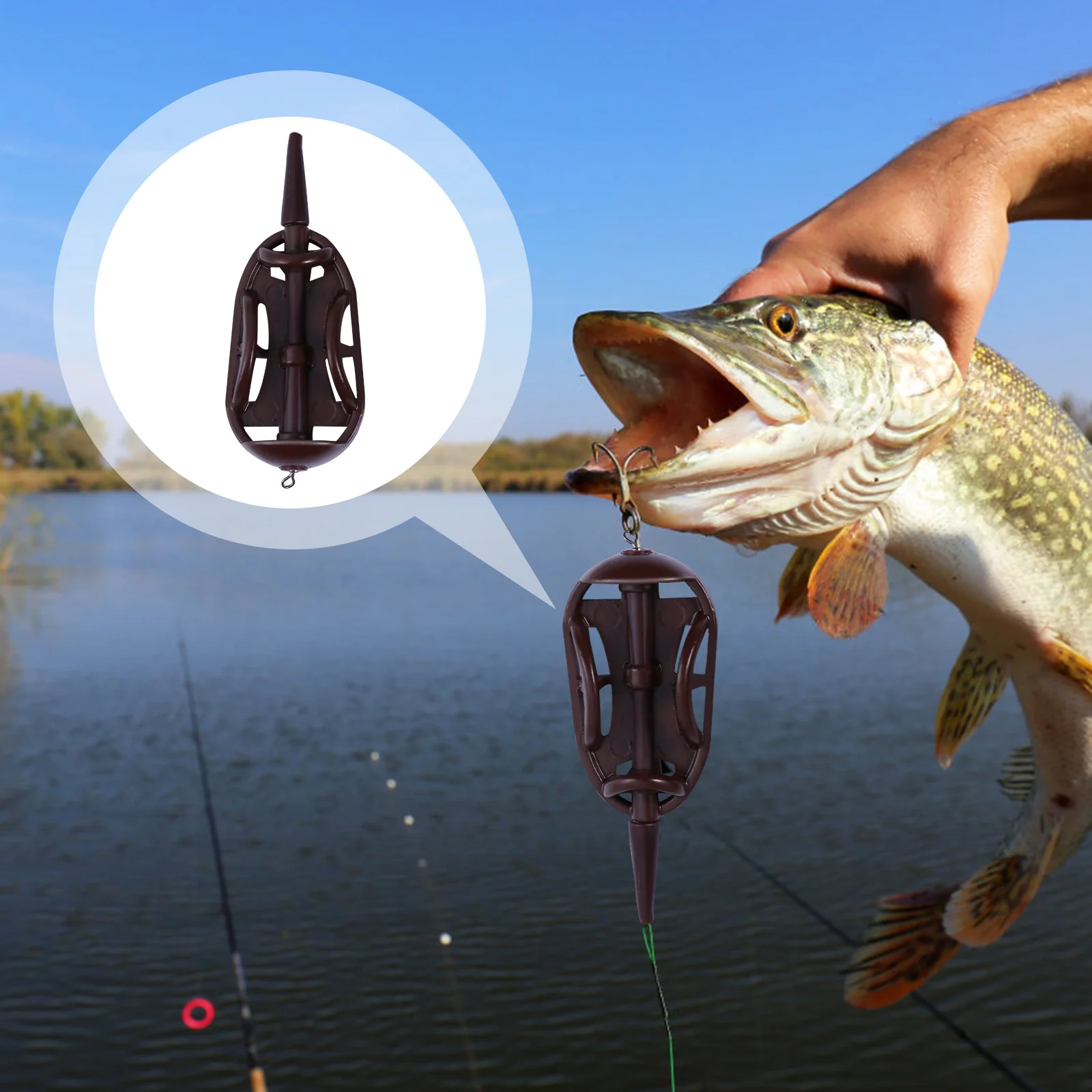 

2pcs Practical Fish Bait Cage Fishing Lure Cage Fishing Tool Fishing Accessories