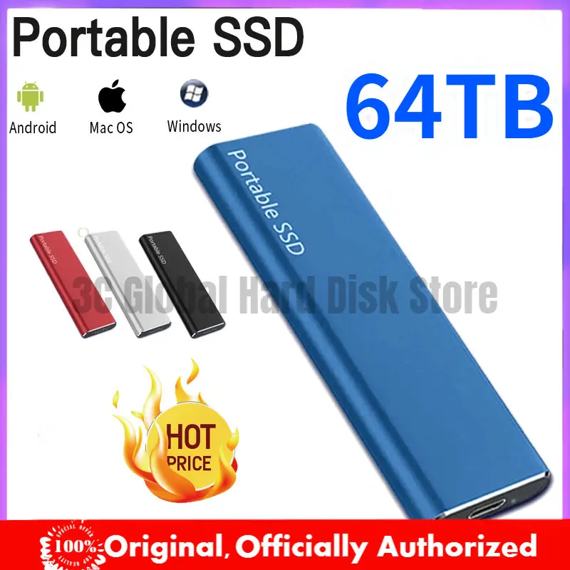 

Solid State Hard Disks Portable SSD 1TB 2TB USB3.1/TYPE-C Interface High-Speed External Hard Drive for Laptops/Phone/Mac/Windows