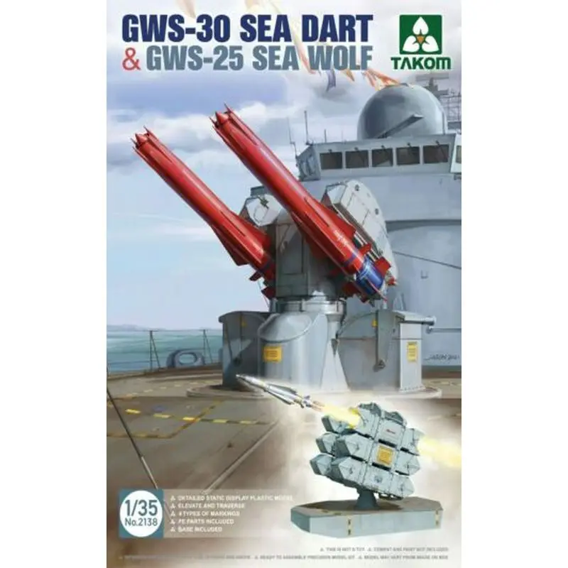 

Hobby Kit TAKOM 2138 1/35 GWS-30 Sea Dart & GWS-25 Sea Wolf - Scale Model Kit DIY Toy