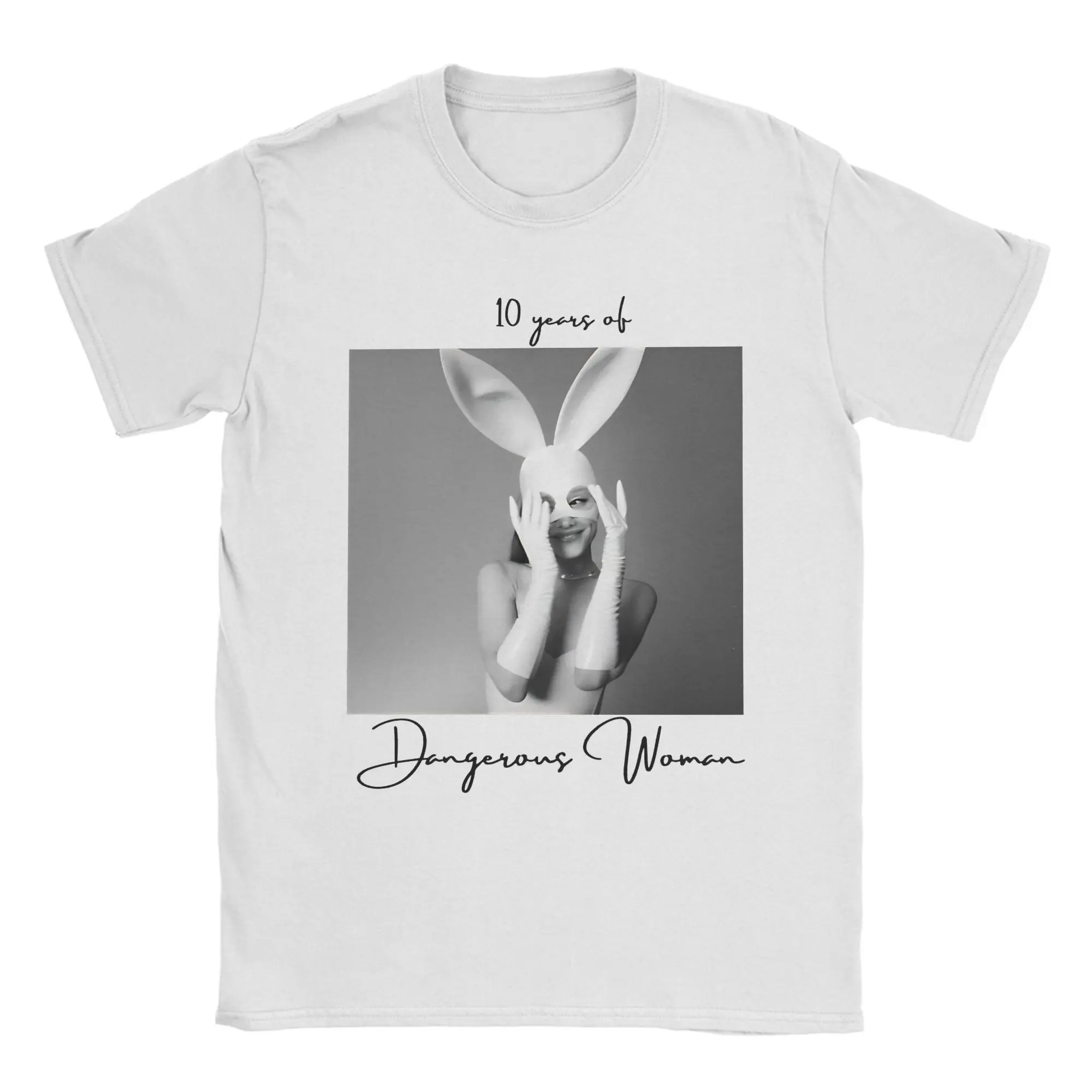 Фото Футболка Arianagrandes Singer для мужчин и женщин, винтажная футболка с надписью «Dangerous Woman», футболка с круглым воротником, одежда из чистого хлопка с принтом №4